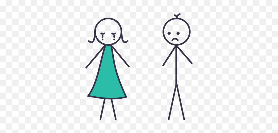 Sad Icon Of Colored Outline Style - Romantic Girl And Boy Cartoon Png,Sad Person Png