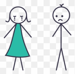 Sad Icon Of Colored Outline Style - Romantic Girl And Boy Cartoon png