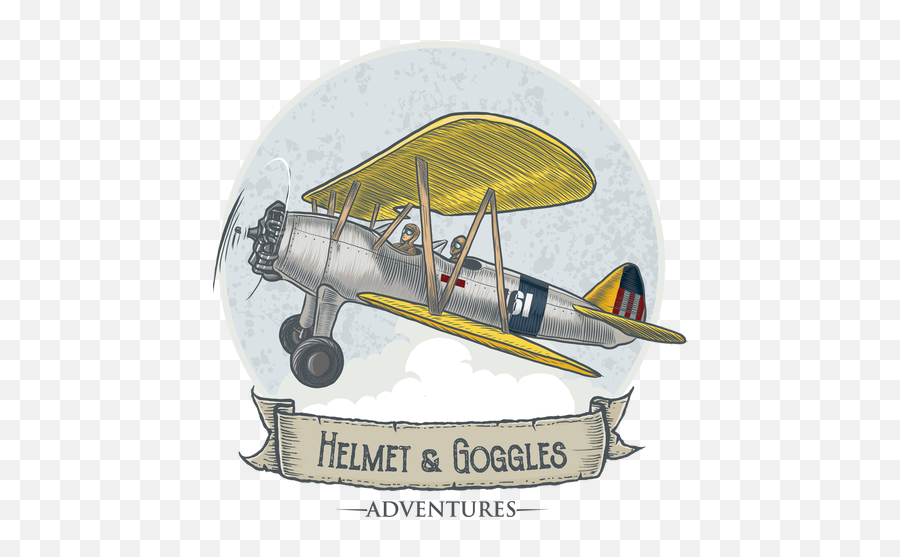 Helmet Goggles Biplane Rides - Air Transportation Png,Biplane Png
