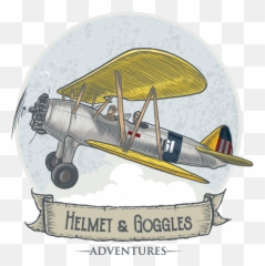 Helmet Goggles Biplane Rides - Air Transportation Png,Biplane Png