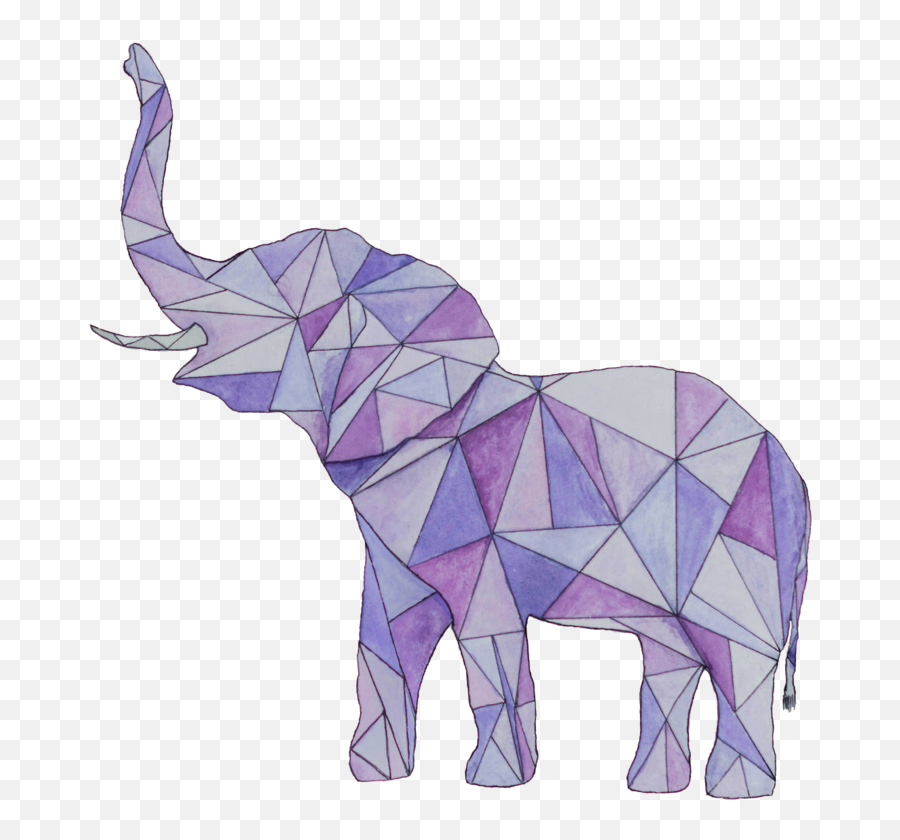 Geometric Elephant Outline - Watercolor Geometric Elephant Png,Imagens Png
