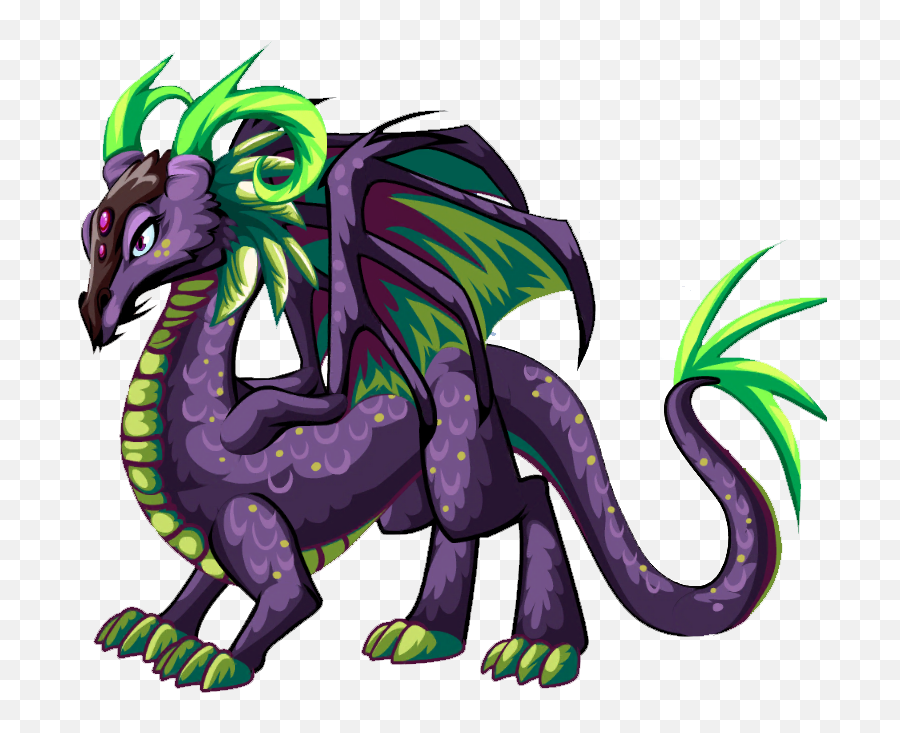 Purple And Green Dragon Cartoon Clipart - Dragão Verde E Roxo Png,Green Dragon Png
