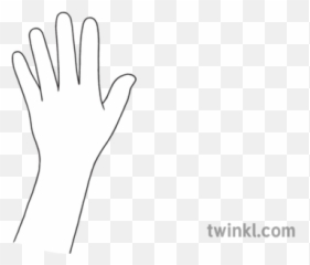 Blank Hand Outline Eyfs Black And White - png