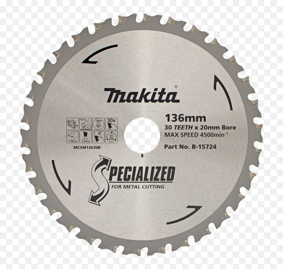 Blade Circular Saw 136x20mm 30t Metal - Makita Circular Saw Blades Png,Saw Blade Png