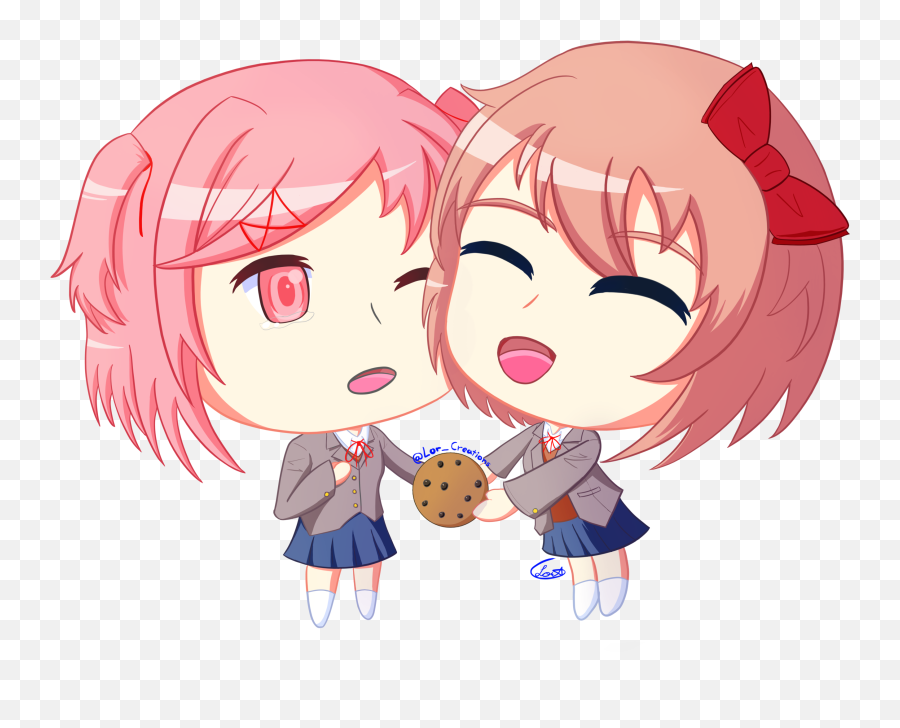 Smol Wholesome Natsuki And Sayori Ddlc - Hug Png,Cheap Pixel Icon Commissions Deviantart