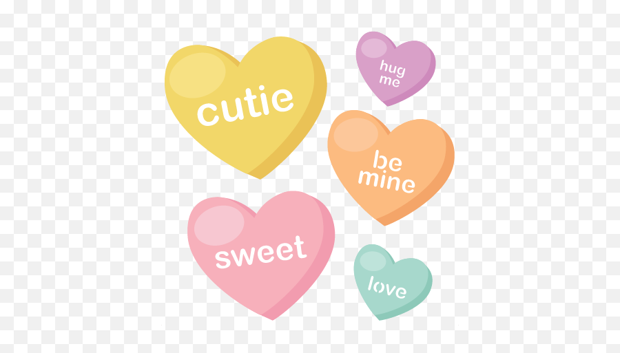 Conversation Hearts Black And White Clip 458715 - Png Valentines Day Candy Hearts Png,White Hearts Png