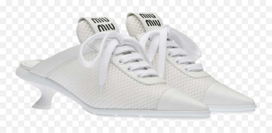 Pointy Mesh Fabric And Leather Slip - On Heeled Sneakers Lace Up Png,Nike Icon 3.5 Mesh Short
