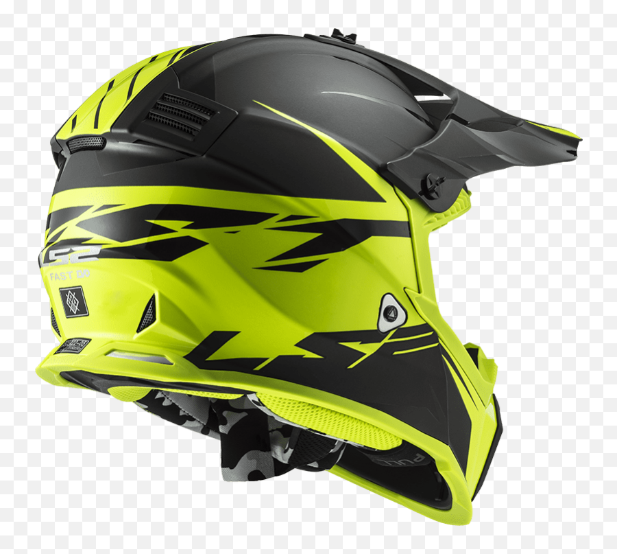 Ls2 Mx437 Roar Hi - Vis Motocross Motorbike Helmet Quad Off Road Atv Pit Dirt Kask Enduro Czarno Fioletowy Png,Icon Hi Viz
