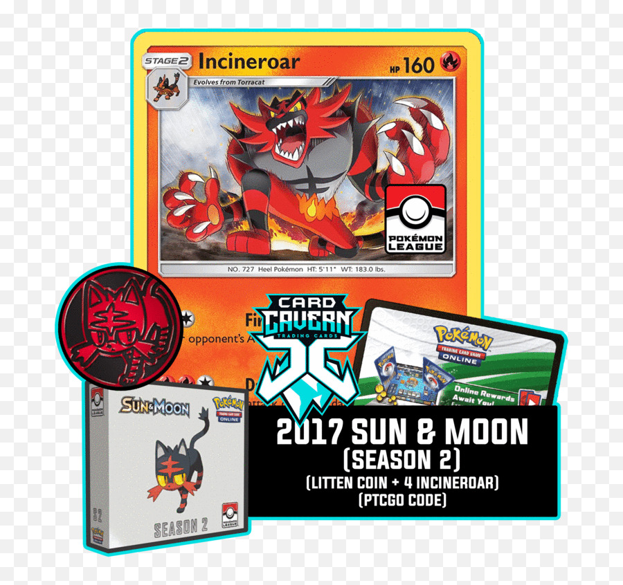 2017 Sun U0026 Moon Season 2 Ptcgo Code - Pokemon Card Incineroar Deck Png,Incineroar Png