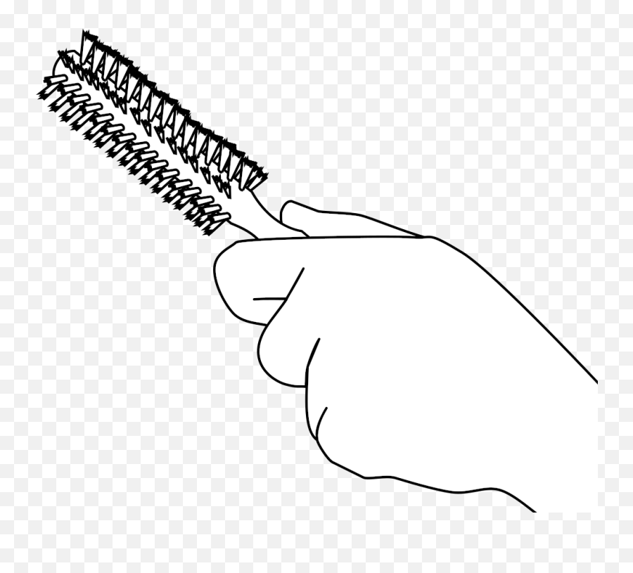 Fileround Hairbrush In Handsvg - Wikimedia Commons Sketch Png,Hairbrush Png