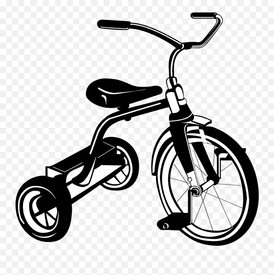 Transparent Tricycle Clipart Black And - Trike Clip Art Png,Tricycle Png
