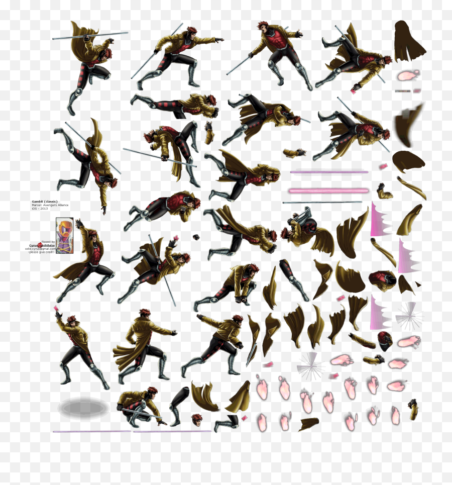 Mobile - Marvel Avengers Alliance Ios Gambit Classic Gambit Sprite Sheet Png,Gambit Png