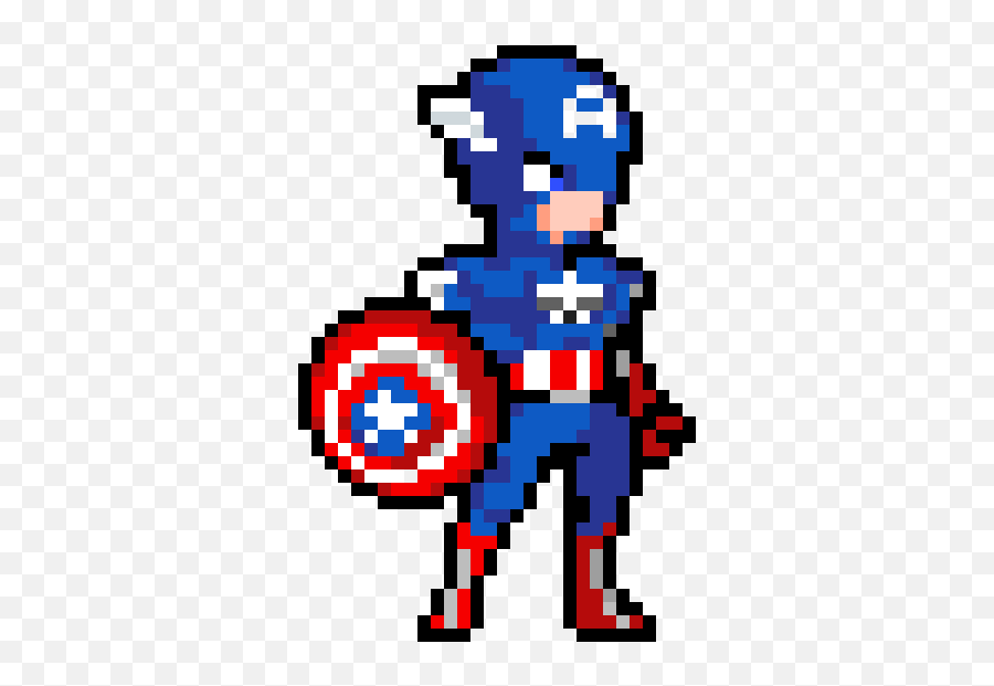 Captain America - Transparent Pixel Superhero Clipart Full Captain America Pixel Art Png,Captain America Transparent Background