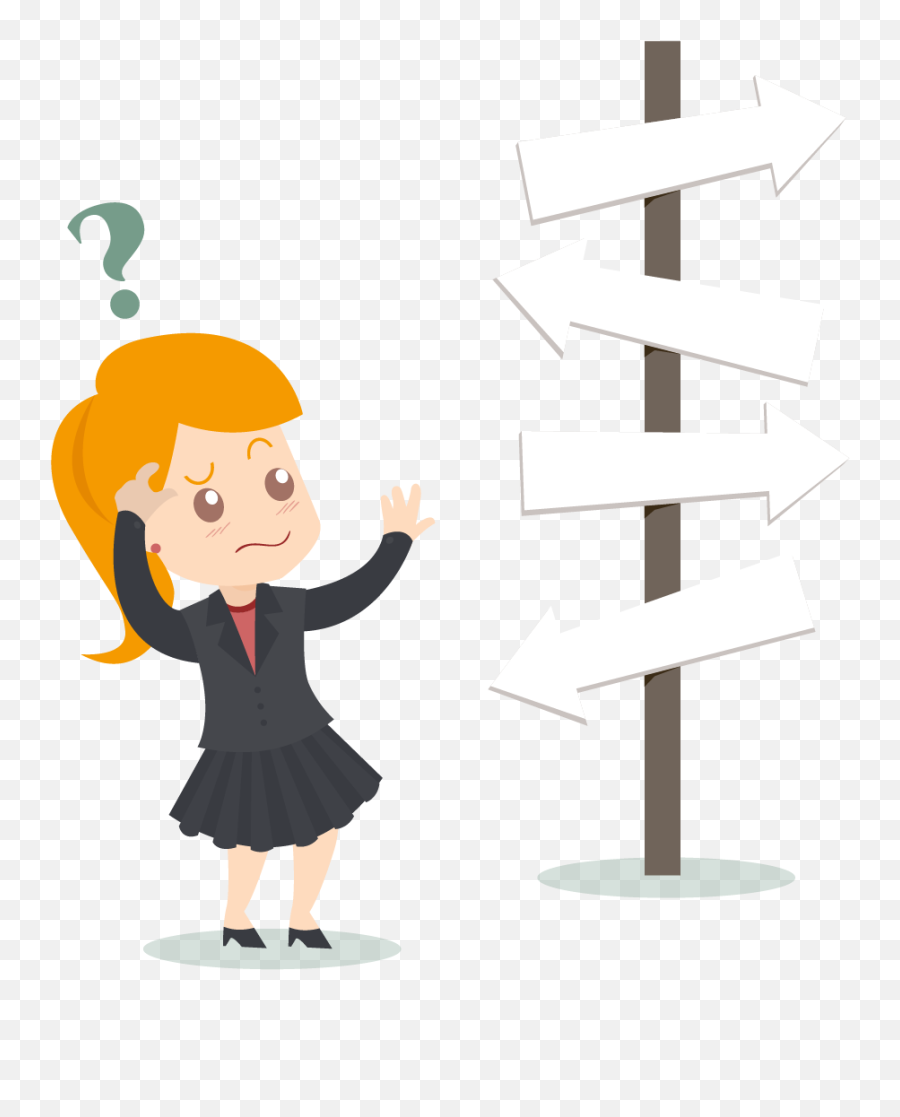Download Woman Business Scrum Confused - Clip Art People Animated Png,Confused Png