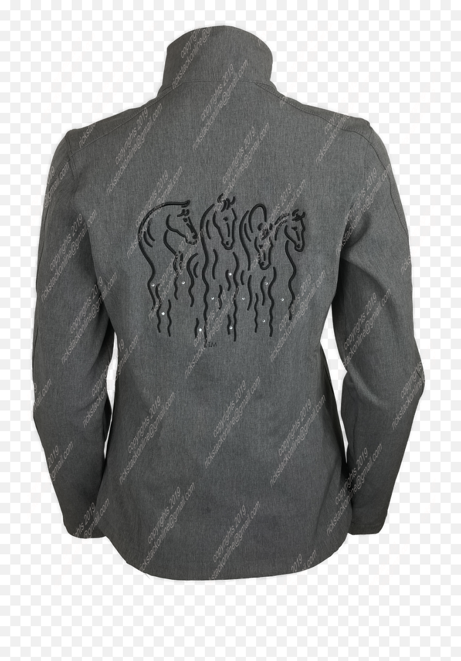 Confetti Horses Light Gray Jacket - Black Stitching Sweatshirt Png,White Confetti Png