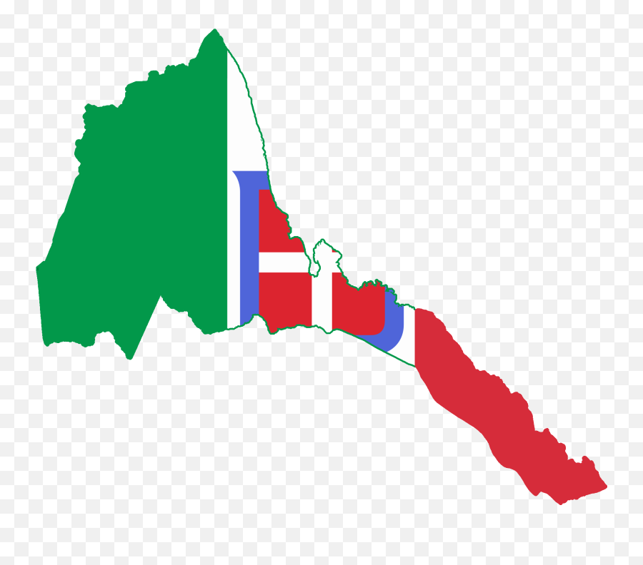 1890 - Eritrea Map With Flag Png,Italian Flag Png