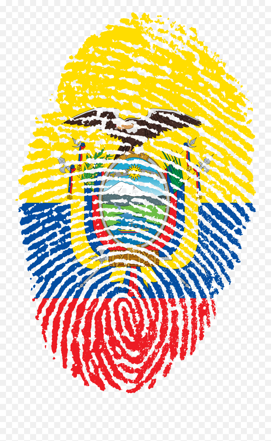 Ecuador Flag Fingerprint Country - Huella Bandera De Venezuela Png,Colombian Flag Png