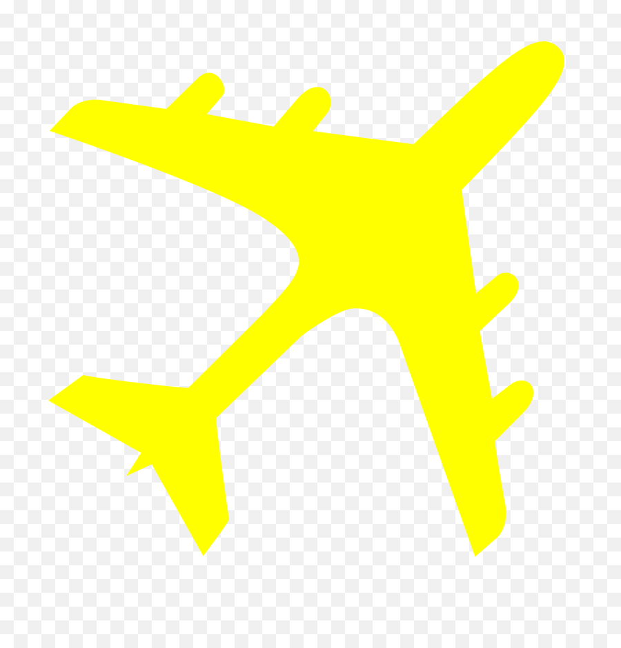 Fileairplane Silhouette Yellowsvg - Wikimedia Commons Yellow Airplane Icon Png,Plane Silhouette Png