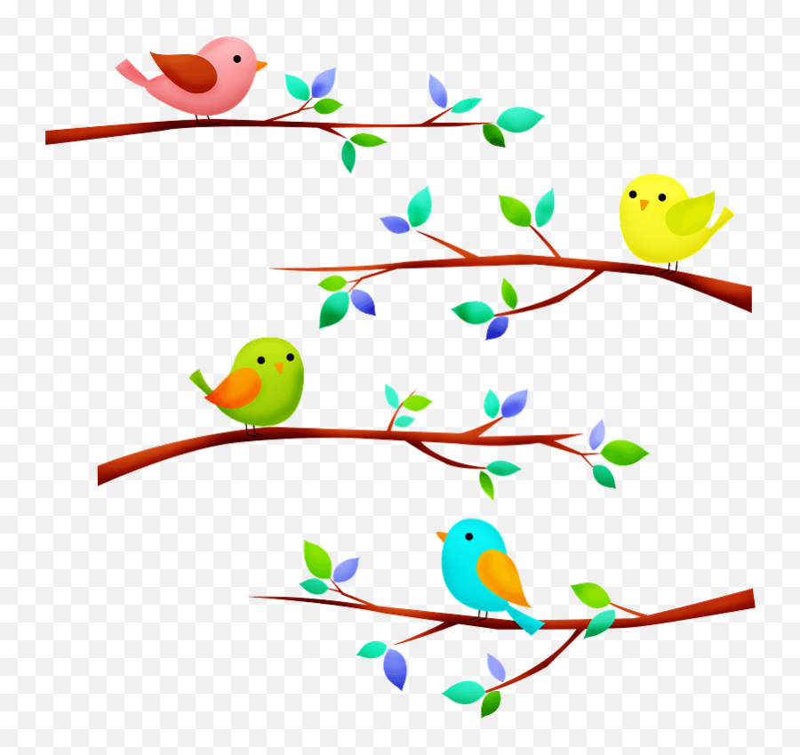 Birds - Birds And Branches Clip Art Png,Branch Clipart Png
