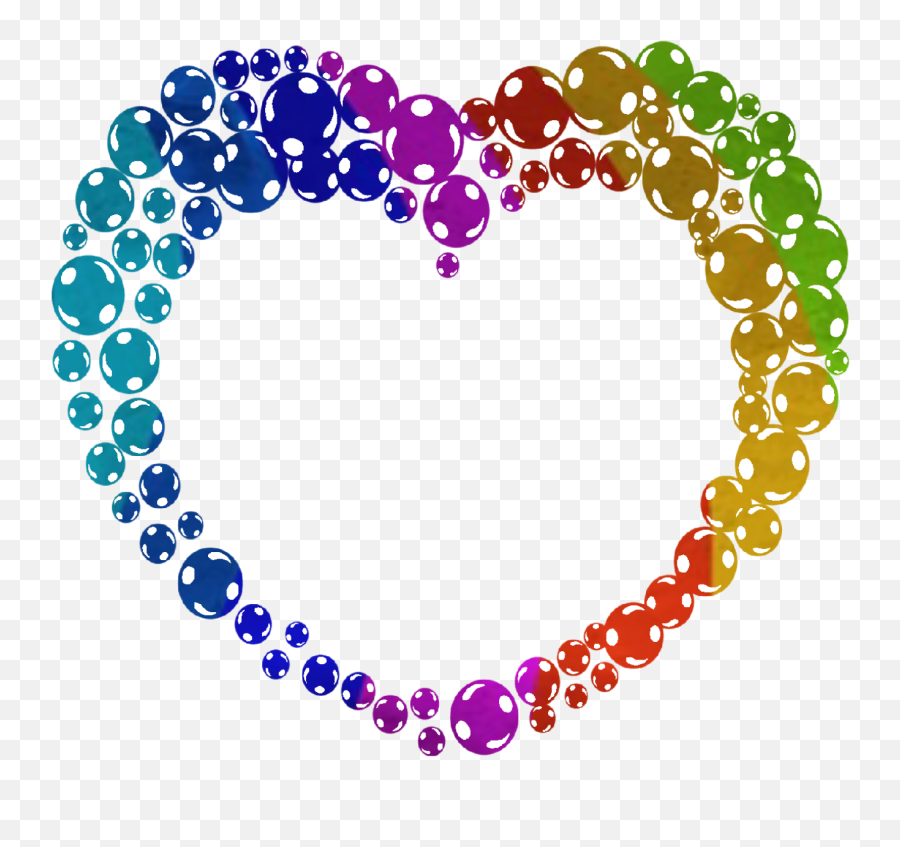 Rainbow Heart Frame Png Download - Corazón De Perlas Png,Rainbow Heart Png