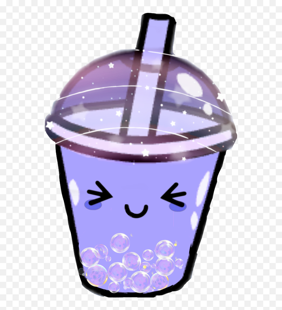 Boba Bubble Tea Purple Kawaii Drink Sticker By Sophia - Boba Tea Aesthetic Purple Drawing Png,Bubble Tea Transparent
