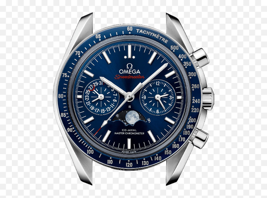 Moonwatch Omega Cou2011axial Master Chronometer Moonphase Chronograph 4425 Mm - Omega Speedmaster Moonwatch Moonphase Png,Watch Png
