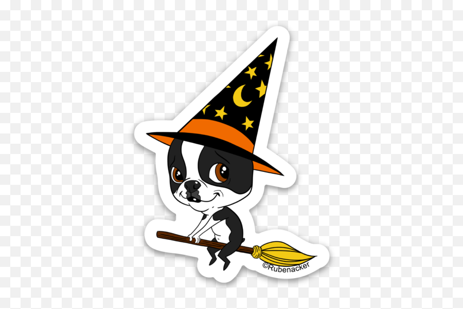 Boston Terrier Vinyl Halloween Sticker - Halloween Boston Terrier Stickers Png,Boston Terrier Png