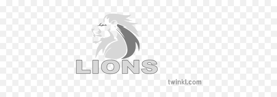 Lions Logo Black And White Illustration - Twinkl Illustration Png,Lions Logo Png