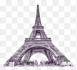 Drawn Eiffel Tower Transparent - Trocadéro Gardens png