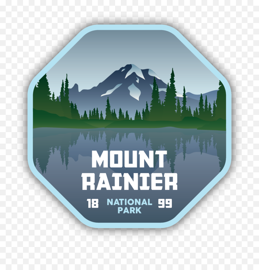 Mount Rainier Np Sticker In 2021 - Mount Rainier Sticker Png,Mountain Peak Icon