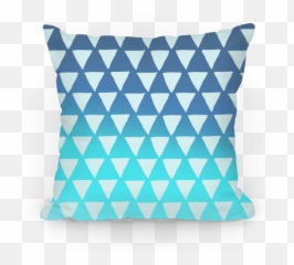 Triangle Blue Ombre Pattern Throw Pillow Lookhuman - Moisture Resistant Blinds Bathroom Png,Triangle Pattern Png