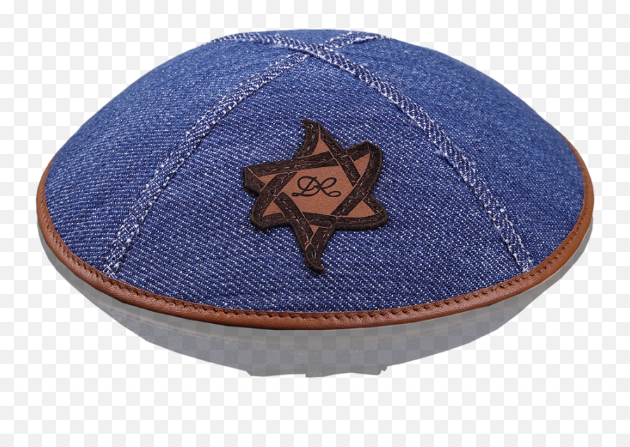 Kippah Classic Blue Jeans Brown Edging - Stitch Png,Blue Jeans Png