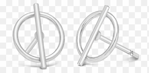Silver Fancy Open Circle Drop Earring - Earrings png