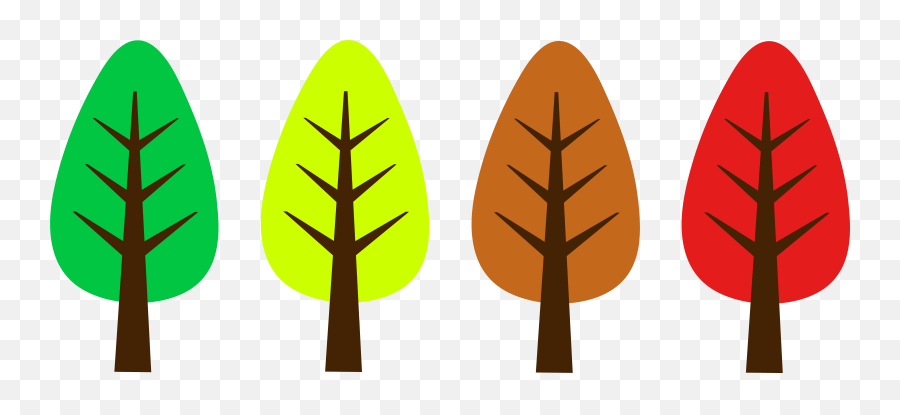 Set Of Cute Miniature Autumn Trees - Cute Trees Clip Art Png,Simple Tree Png