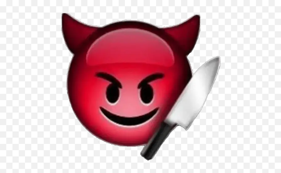 Cool Emoji Stickers For Whatsapp - Emoji Diablito Png,Knife Cat Meme Transparent