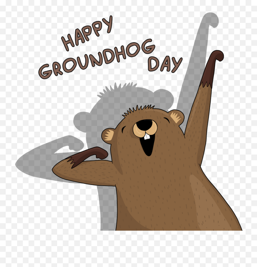 Groundhog Day Sticker By Valentinadesign - White 3x3 Cartoon Png,Groundhog Png