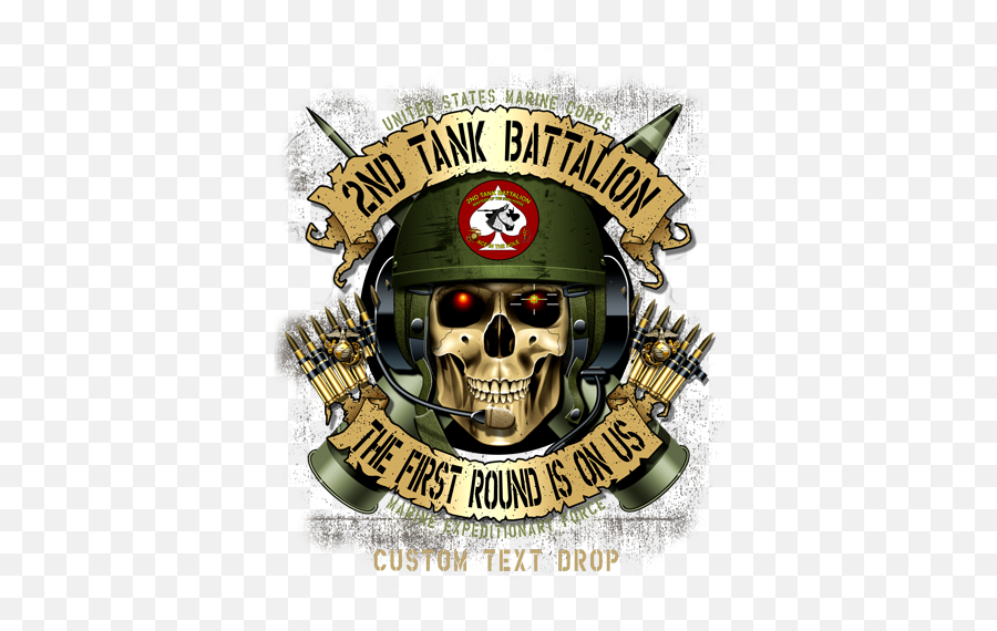 Download Hd 2nd Tank Battalion Usmc Shirt - 2nd Tank 2nd Tank Battalion The First Round Png,Usmc Png