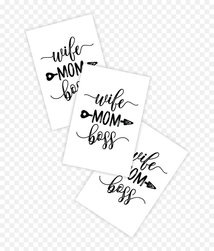 Temporary Tattoos Wife Mom Boss - Handwriting Png,Mom Tattoo Png