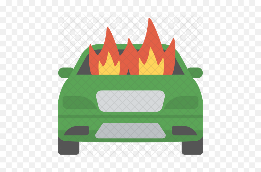 Burning Car Icon Of Flat Style - Clip Art Png,Burning Paper Png