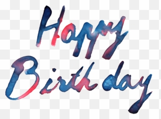 5 Happy Birthday Watercolor - Text Png Hd