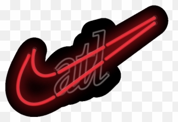 Us Nike Football - Red Neon Logo Art png