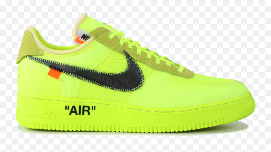 Air Force 1 Low Off - White Volt Off White Air Force 1 Neon Png,Off White Png