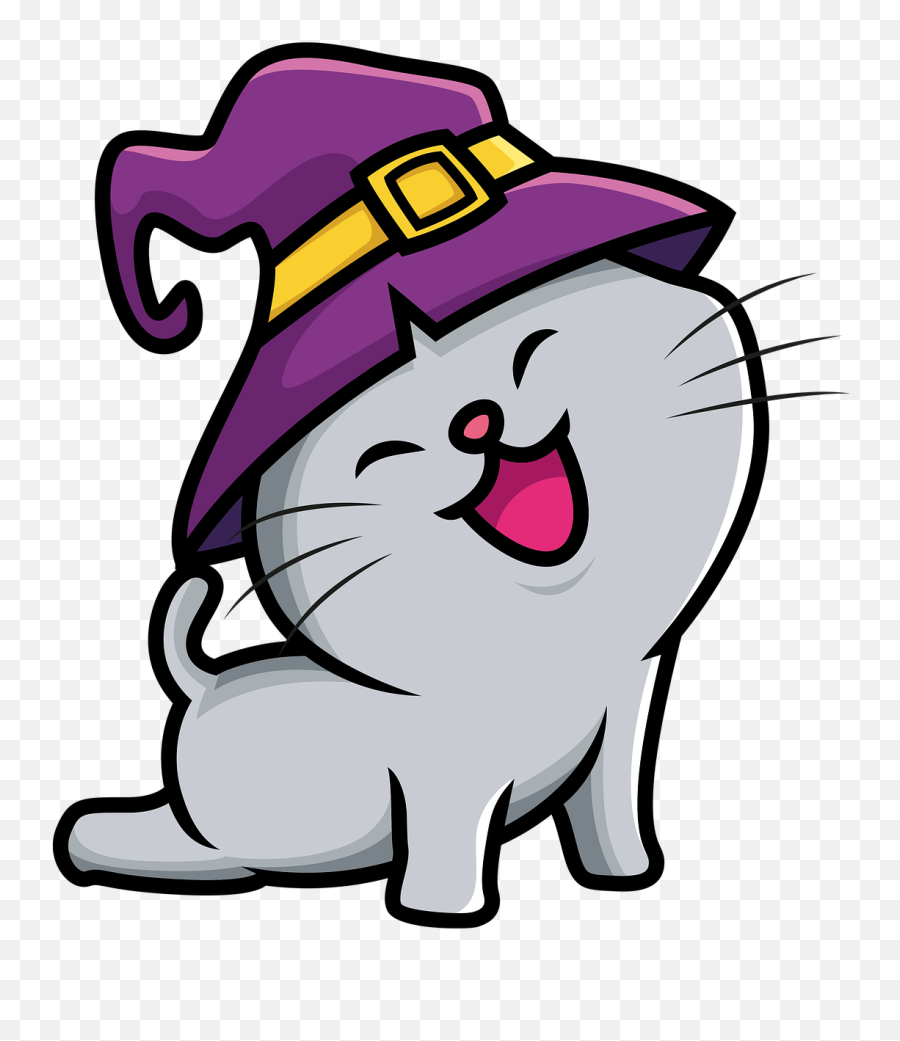 Halloween Cat Witch Hat - Halloween Kissa Png,Halloween Cat Png
