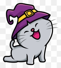 Halloween Cat Witch Hat - Kissa png