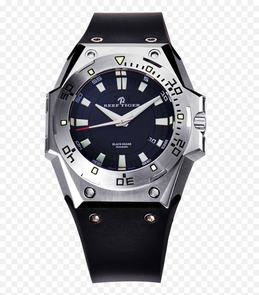 Reef Tiger Black Shark Automatic Diver - Solid Png,Lucien Piccard Sea Icon