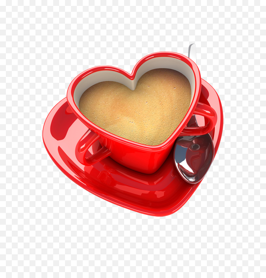 Red Coffee Cup With Heart Png Clip - Art Free Download Good Morning Love Images Download,Red Heart Png