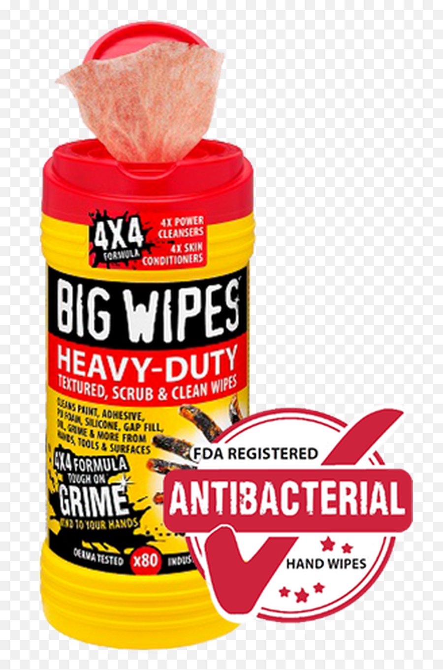 Antibacterial Big Wipes 60020046red Top Heavy Duty Industrial Textured Scrubbing 80 Per Tub - Big Wipes Png,Icon Insulated Canvas Motorcycle Pants