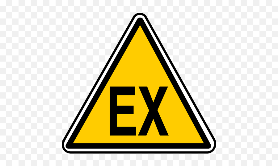 Vector Drawing Of Triangular Ex Warning Sign Public Domain - Pictogramme Atex Png,Yellow Warning Icon
