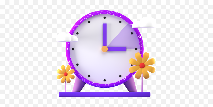 Analog Clock Icon - Download In Colored Outline Style Girly Png,Purple Clock Icon