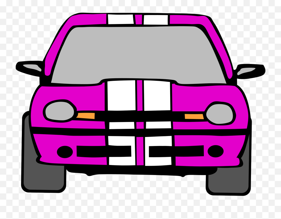 Dodge Neon Car Vector Black And White - Front View Of A Car Clipart Png,Pink Car Png
